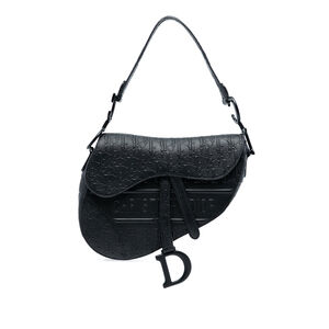 Pre-Loved Dior Oblique Embossed Calfskin Saddle Bag